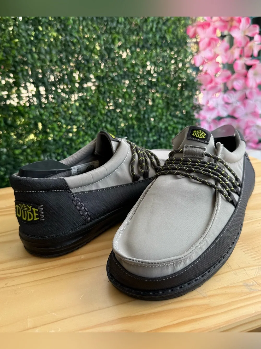 Hey Dude Wally Guard Men’s Size 11 Black Moon Grey Slip-On Loafers Shoes